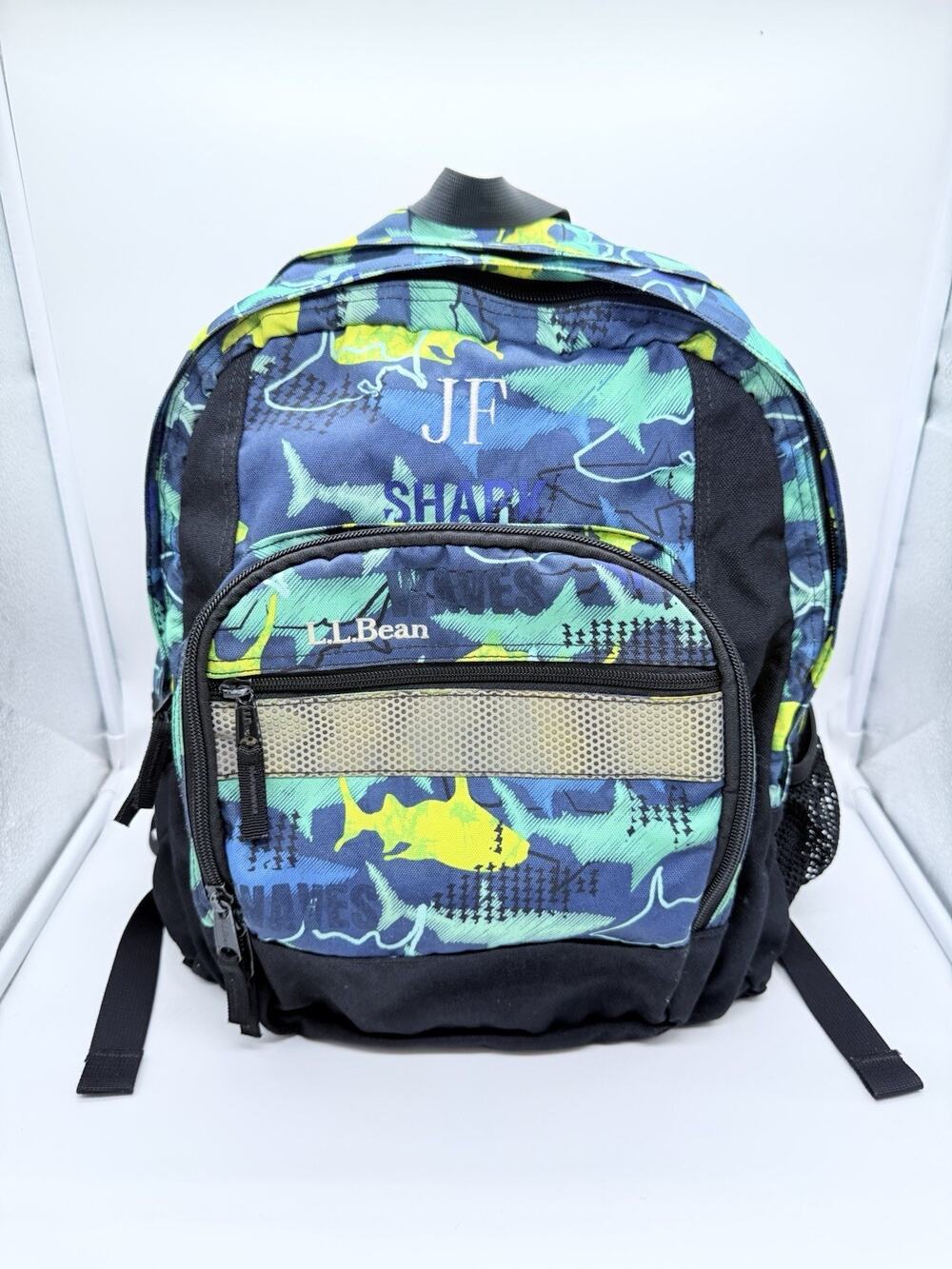 L.L.Bean Shark-Themed Backpack Book Bag for School Zip Closure